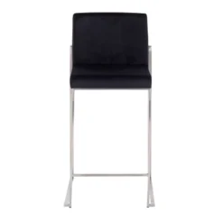 Set Of 2 Fuji High Back Stainless Steel/Velvet Counter Height Barstools - LumiSource 17 Set Of 2 Fuji High Back Stainless Steel/Velvet Counter Height Barstools - LumiSource -Furniture Hotsale Shop GUEST aeafa2f4 cd7a 4a87 bea3 68bc5c3e509a