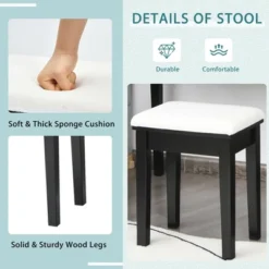 Costway Vanity Table Set With Lighted Mirror Adjustable 10 Bulbs Dresser 4 Drawer 18 Costway Vanity Table Set With Lighted Mirror Adjustable 10 Bulbs Dresser 4 Drawer -Furniture Hotsale Shop GUEST af08fe3c 0df0 45ae b417 97d1eb5a84fb