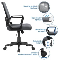 Yaheetech Adjustable Mid-Back Office Chair Computer Chair With Wheels 15 Yaheetech Adjustable Mid-Back Office Chair Computer Chair With Wheels -Furniture Hotsale Shop GUEST b1f69a16 4ad7 4fc8 a9f2 f0edb626ae92