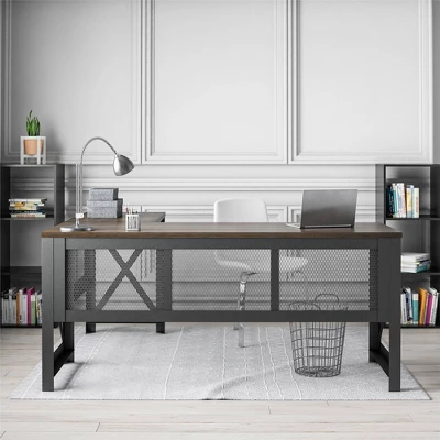 Haskell L Desk With Lift Top Walnut - Room & Joy 4 Haskell L Desk With Lift Top Walnut - Room & Joy - Image 2