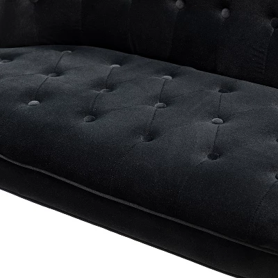 Jane 47" Velvet Button-tufted And Wing Back Loveseat Solid Wood And Cabriole Legs For Living Room And Bedroom | ARTFUL LIVING DESIGN 8 Jane 47" Velvet Button-tufted And Wing Back Loveseat Solid Wood And Cabriole Legs For Living Room And Bedroom | ARTFUL LIVING DESIGN - Image 6