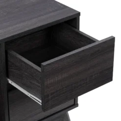 Hollywood Wood Grain TV Stand For TVs Up To 55" With Drawers Dark Gray - CorLiving -Furniture Hotsale Shop GUEST b4b5359e 37d9 4320 acb4 ac15539b9e69