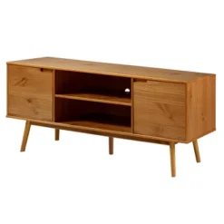 Solid Wood Mid-Century Modern TV Stand For TVs Up To 80" - Saracina Home -Furniture Hotsale Shop GUEST b4ef855d 4d09 4e84 b45e 237d42433b01