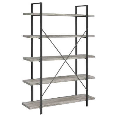 70" Cole 5 Shelf Bookcase With Frame - Coaster 7 70" Cole 5 Shelf Bookcase With Frame - Coaster - Image 5