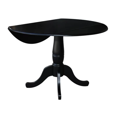 Davidson Round Dual Drop Leaf Pedestal Table Black - International Concepts 5 Davidson Round Dual Drop Leaf Pedestal Table Black - International Concepts - Image 3