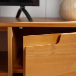 Solid Wood Mid-Century Modern TV Stand For TVs Up To 80" - Saracina Home -Furniture Hotsale Shop GUEST b78e54f7 947a 4b3c 9e8b b3b9f13c7373