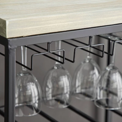 Industrial Metal Rectangle Wine Rack Black - Olivia & May 5 Industrial Metal Rectangle Wine Rack Black - Olivia & May - Image 3