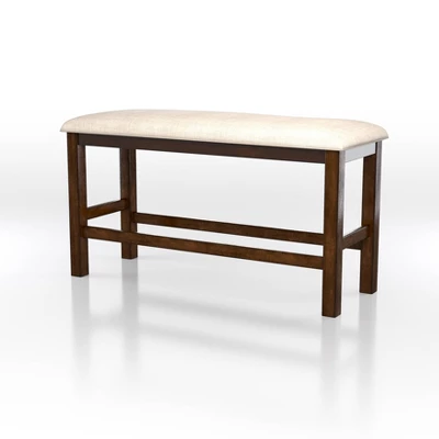 Foret Padded Counter Height Bench Rustic Oak/Beige - HOMES: Inside + Out 6 Foret Padded Counter Height Bench Rustic Oak/Beige - HOMES: Inside + Out - Image 4