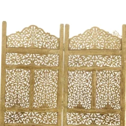 Traditional Intricate Carved Room Divider Screen Gold - Olivia & May -Furniture Hotsale Shop GUEST bb6f4b17 8da1 4bde 9b49 35a0518a77c6