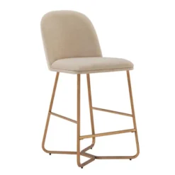 2pk 24" Karianne Linen Upholstered Counter Height Barstools Beige - Inspire Q -Furniture Hotsale Shop GUEST bc7953b9 a51f 43b5 9fe2 3d45193105e4