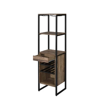 Narik Wine Rack Weathered Oak - Acme Furniture 4 Narik Wine Rack Weathered Oak - Acme Furniture - Image 2