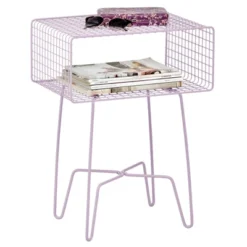 MDesign Modern Farmhouse Home Decor End Table, Wire Grid Storage Shelf -Furniture Hotsale Shop GUEST bcd40402 1759 478c 813d 0df24d983a2d