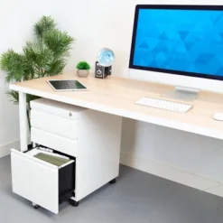 Mount-It! 3 Drawer Cabinet For Under Desk With Wheels | Rolling Storage With Lock For Files & Materials, Mobile Space Saving For Home & Office - White -Furniture Hotsale Shop GUEST be306e03 4323 4f5b a274 4206a54ad9f0