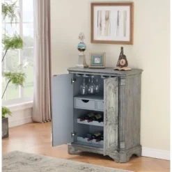 Operose Ville 2 Door Wine Cabinet With White Door Insets Distressed Gray Blue - Treasure Trove Accents 14 Operose Ville 2 Door Wine Cabinet With White Door Insets Distressed Gray Blue - Treasure Trove Accents -Furniture Hotsale Shop GUEST bedcea72 ab8e 49d1 9f5e a491109f1b22