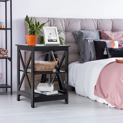 Costway 3-Tier Nightstand End Table Storage Display Shelf Living Room Furniture Espresso NEW 9 Costway 3-Tier Nightstand End Table Storage Display Shelf Living Room Furniture Espresso NEW - Image 7