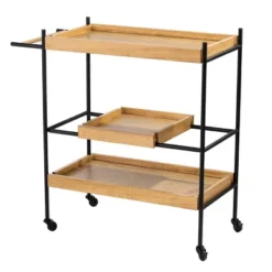 Jengarn Rolling Bar Cart Natural/Black - Aiden Lane 18 Jengarn Rolling Bar Cart Natural/Black - Aiden Lane -Furniture Hotsale Shop GUEST bf9d9f7c 9d9f 4608 86c2 f36d7cc9bdb3