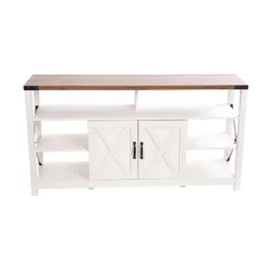 60" Brayden Modern Farmhouse TV Stand For TVs Up To 64" With Storage Cabinets White/Rustic Oak - Taylor & Logan 13 60" Brayden Modern Farmhouse TV Stand For TVs Up To 64" With Storage Cabinets White/Rustic Oak - Taylor & Logan -Furniture Hotsale Shop GUEST bfb9cde7 a829 4f99 8714 fb8a99e2cdee