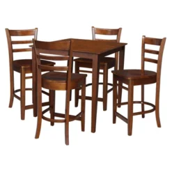 36"x36" Counter Height Dining Set With 4 Emily Stools - International Concepts -Furniture Hotsale Shop GUEST c032aae2 8ba3 4bc0 860f 496fffcc13b7