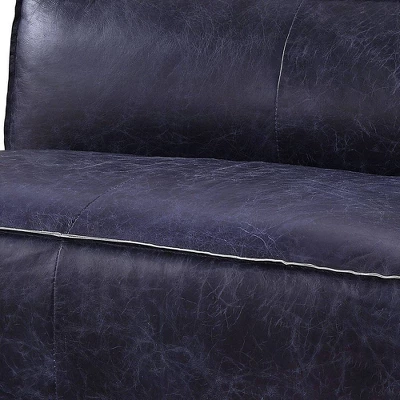 52" Birdie Sofa With Top Grain Leather Vintage Blue - Acme Furniture 8 52" Birdie Sofa With Top Grain Leather Vintage Blue - Acme Furniture - Image 6