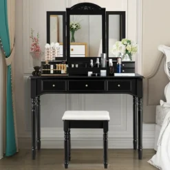 Costway 7 Drawers Vanity Set Dressing Table W/ Tri-Folding Mirror 23 Costway 7 Drawers Vanity Set Dressing Table W/ Tri-Folding Mirror -Furniture Hotsale Shop GUEST c3ef9a79 96e6 48dd aa19 f416a5b17362