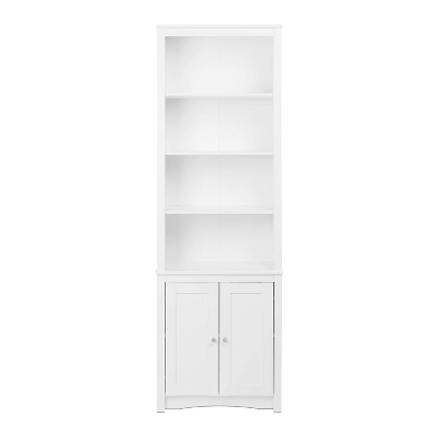 80" 2 Shaker With Tall Bookshelf Doors White - Prepac 5 80" 2 Shaker With Tall Bookshelf Doors White - Prepac - Image 3