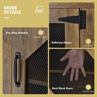 Costway TV Stand Entertainment Media Center For TVs Up To 65'' W/Steel Mesh Doors 10 Costway TV Stand Entertainment Media Center For TVs Up To 65'' W/Steel Mesh Doors - Image 8