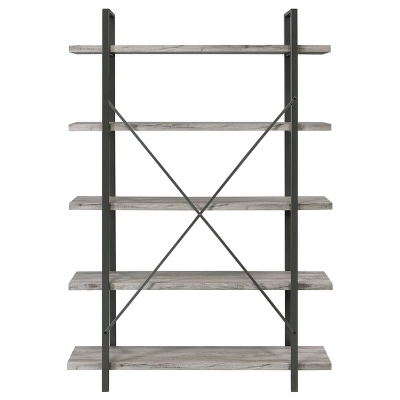 70" Cole 5 Shelf Bookcase With Frame - Coaster 8 70" Cole 5 Shelf Bookcase With Frame - Coaster - Image 6
