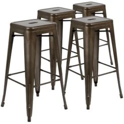 Emma And Oliver 4 Pack 30" High Metal Indoor Bar Stool - Stackable Stool -Furniture Hotsale Shop GUEST c674cd86 3266 4a6c 903b 977c522923b3