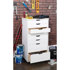 Cary 8 Drawer Rolling Storage Cart - Linon -Furniture Hotsale Shop GUEST c68e1960 a9d4 40c3 83f9 faab1b3f3f7e