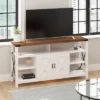 60" Brayden Modern Farmhouse TV Stand For TVs Up To 64" With Storage Cabinets White/Rustic Oak - Taylor & Logan -Furniture Hotsale Shop GUEST c6a2d924 f0ef 41a2 9768 ded3c82bd18c
