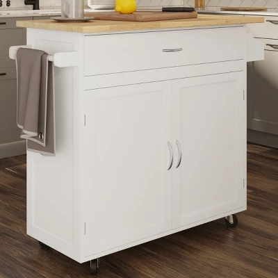 Kitchen Island With Spice Rack And Storage Cabinet – Rolling Cart With Drawers To Use As Coffee Bar, Microwave Stand Or Storage By Lavish Home (White) 3 Kitchen Island With Spice Rack And Storage Cabinet – Rolling Cart With Drawers To Use As Coffee Bar, Microwave Stand Or Storage By Lavish Home (White)