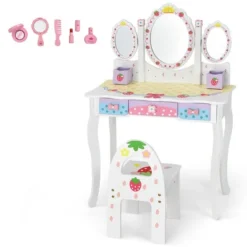 Costway Kids Vanity Princess Makeup Dressing Table Chair Set W/ Tri-fold Mirror White 19 Costway Kids Vanity Princess Makeup Dressing Table Chair Set W/ Tri-fold Mirror White -Furniture Hotsale Shop GUEST c7137f77 801d 4113 ab14 b3e4dace090c