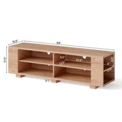 Costway 59'' Wood TV Stand Console Storage Entertainment Media Center With Shelf Natural 12 Costway 59'' Wood TV Stand Console Storage Entertainment Media Center With Shelf Natural -Furniture Hotsale Shop GUEST c86b4cec 4e1d 4446 a8cc d2650156ed6e