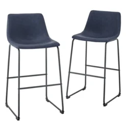 Set Of 2 Laslo Modern Upholstered Faux Leather Barstools - Saracina Home -Furniture Hotsale Shop GUEST c8a50b3f e53f 45a3 9849 a53a3762f432