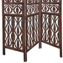 3 Panel Decorative Mango Wood Screen With Abstract Carvings Brown - The Urban Port -Furniture Hotsale Shop GUEST c9c4dcc6 068d 41fe a4cf 8e2e5fb85fc9