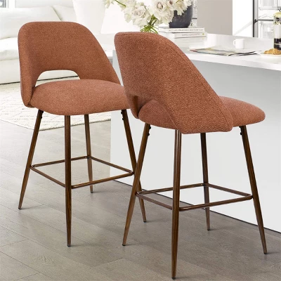 26 Inches Edwin Upholstered Counter Height Stool (Set Of 2) Walnut Leg-The Pop Maison 11 26 Inches Edwin Upholstered Counter Height Stool (Set Of 2) Walnut Leg-The Pop Maison - Image 9