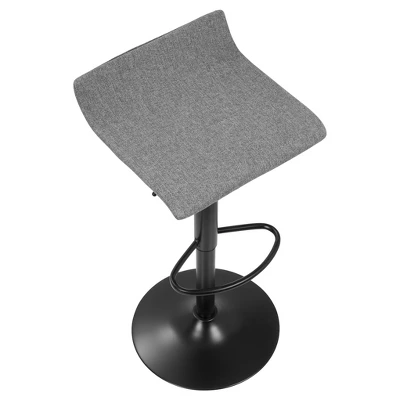 Set Of 2 Ale Xl Contemporary Adjustable Barstool - Black And Gray - Lumisource 7 Set Of 2 Ale Xl Contemporary Adjustable Barstool - Black And Gray - Lumisource - Image 5