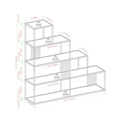 55.5" Modern 4 Shelf With Metal Bar Room Divider Bookcase Coastal Oak/Black - Saracina Home 17 55.5" Modern 4 Shelf With Metal Bar Room Divider Bookcase Coastal Oak/Black - Saracina Home -Furniture Hotsale Shop GUEST cc7da339 0cfb 4594 9f54 82cb5df98f11