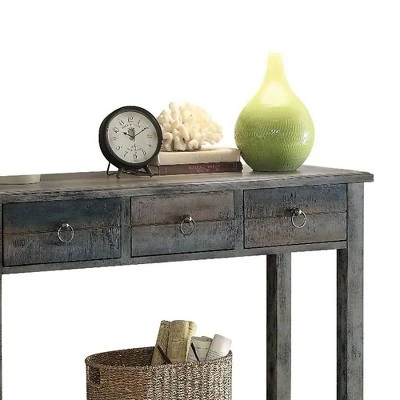 Console Table Oak Teal - Acme Furniture 6 Console Table Oak Teal - Acme Furniture - Image 4