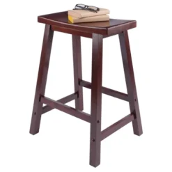 Saddle Seat 24" Counter Height Barstool Hardwood/Walnut - Winsome -Furniture Hotsale Shop GUEST cd004274 7ede 47c7 bd1a 7ecd9c67b90f