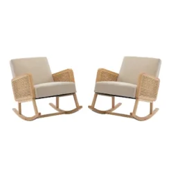 Set Of 2 Adena Rocking Accent Chair With Rattan Arms | Karat Home 27 Set Of 2 Adena Rocking Accent Chair With Rattan Arms | Karat Home -Furniture Hotsale Shop GUEST cdacaf91 1a39 4f28 817f b6b747cb612d