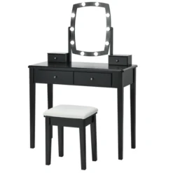 Costway Vanity Table Set With Lighted Mirror Adjustable 10 Bulbs Dresser 4 Drawer 20 Costway Vanity Table Set With Lighted Mirror Adjustable 10 Bulbs Dresser 4 Drawer -Furniture Hotsale Shop GUEST cdfc0529 97c8 475c 9094 68091b4bf4f2