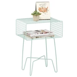 MDesign Modern Farmhouse Home Decor End Table, Wire Grid Storage Shelf -Furniture Hotsale Shop GUEST ce518f8b a5a5 4716 bff2 d6a496e98f4c