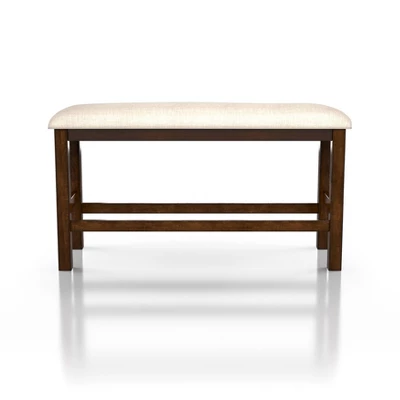 Foret Padded Counter Height Bench Rustic Oak/Beige - HOMES: Inside + Out 5 Foret Padded Counter Height Bench Rustic Oak/Beige - HOMES: Inside + Out - Image 3