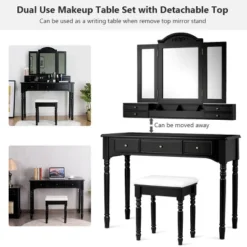 Costway 7 Drawers Vanity Set Dressing Table W/ Tri-Folding Mirror 20 Costway 7 Drawers Vanity Set Dressing Table W/ Tri-Folding Mirror -Furniture Hotsale Shop GUEST d06da6d6 0348 40a8 ab6c 02b7bf3be176