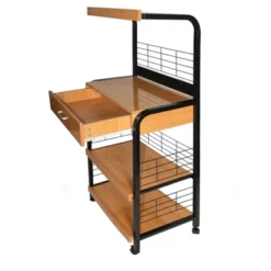 Better Home Products Kristi Metal Frame Microwave Stand With Storage In Black -Furniture Hotsale Shop GUEST d0abf9ca d644 4d15 8fc2 f8f3e32c59ef