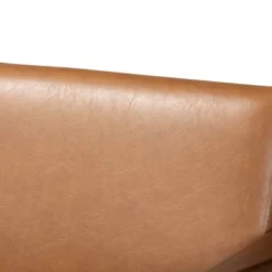 Bianca Wood And Tan Faux Leather Loveseat Tan/Walnut Brown - Baxton Studio -Furniture Hotsale Shop GUEST d119768e f547 4d63 ad6d bec04d1127c4