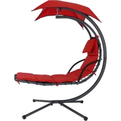 Sunnydaze Decor Sunnydaze Outdoor Hanging Chaise Floating Lounge Chair With Canopy Umbrella And Stand -Furniture Hotsale Shop GUEST d210f069 13bd 4bb5 8bf0 2a02fd7cd56f