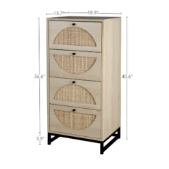 Arina Farmhouse Natural Rattan Vertical 4 With Deep Drawers Dresser-The Pop Maison -Furniture Hotsale Shop GUEST d2e11ee5 a4b8 4ad9 aae1 47fd897fbedb