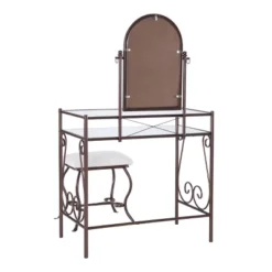 Clarisse Metal Vanity Set Brown - Linon -Furniture Hotsale Shop GUEST d2ff732f 2ff9 4213 946d 1eb758a4e6bc